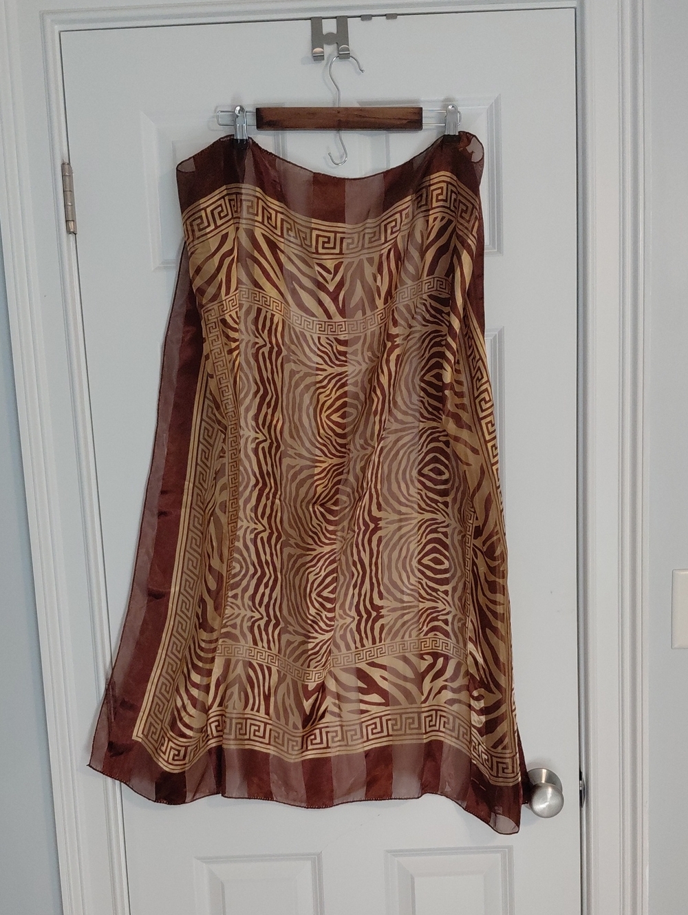 Brown & Gold Zebra Scarf